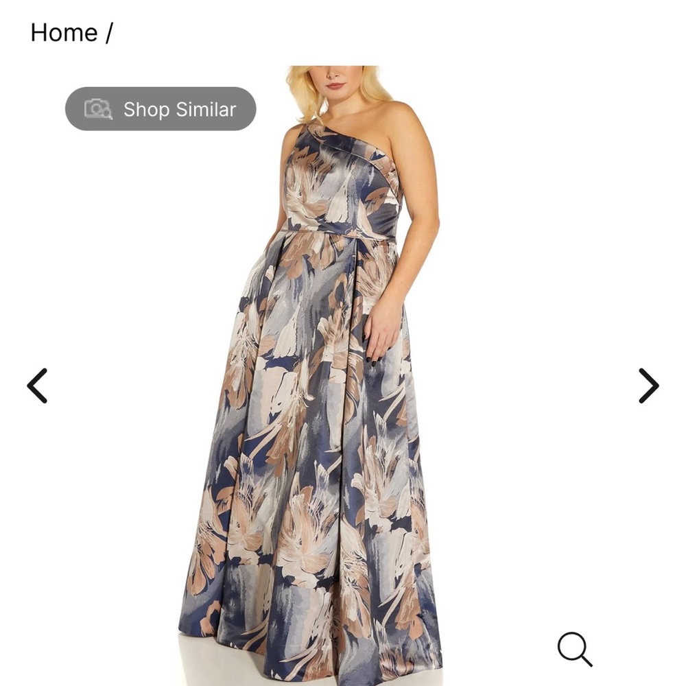 Aidan Mattox one shoulder floral gown